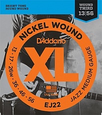 D`Addario EJ22 XL NICKEL WOUND Jazz Medium 13-56
