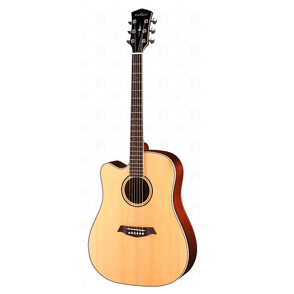 S46 Электро-акустическая гитара, дредноут с вырезом, с чехлом, Parkwood