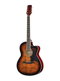 C901T-BS Акустическая гитара, с вырезом, санберст, Caraya