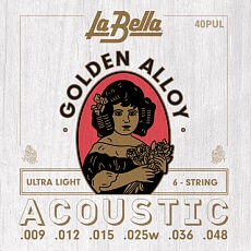 LA BELLA 40PUL Golden Alloy Ultra Light 9-48