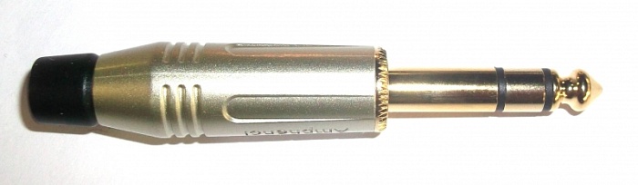Jack 6.3мм. стерео штекер на кабель. позолоченные контакты ACPS-GN-AU