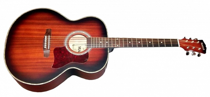 Акустическая гитара Marris J220M SB джамбо, цвет - санберст, верх.дека-красное дерево, нижняя дека и
