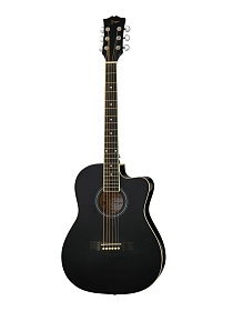 GA-H10-38-BK Акустическая гитара, с вырезом, черная, Smiger
